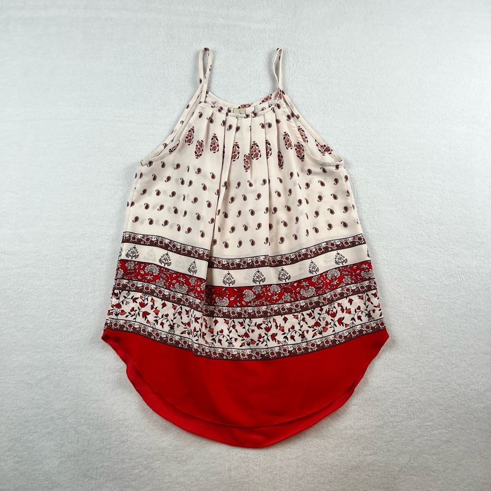 Allison Joy Paisley Border Print Halter Tank Top – Women's Size S